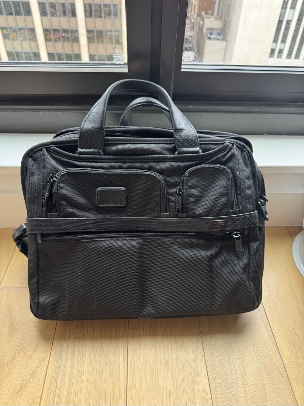 Tumi Black Men's Laptop Briefcase with Multi Organizer Pockets